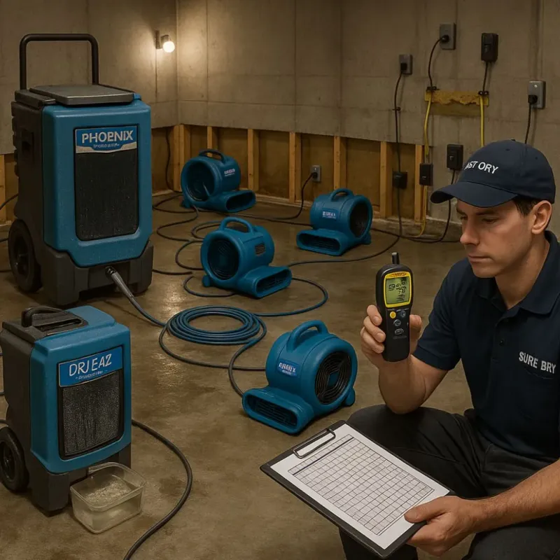 Structural Drying and Dehumidification process in Metzger, OR